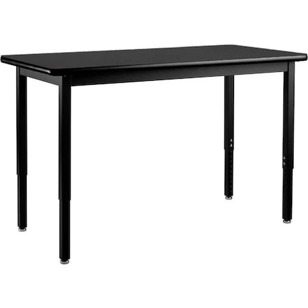 Interion By Global Industrial Utility Table, 30 in W, 60 in L, 22-1/4 to 37-1/4 in H 695749BK